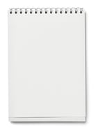 blank white paper on white background with clipping path